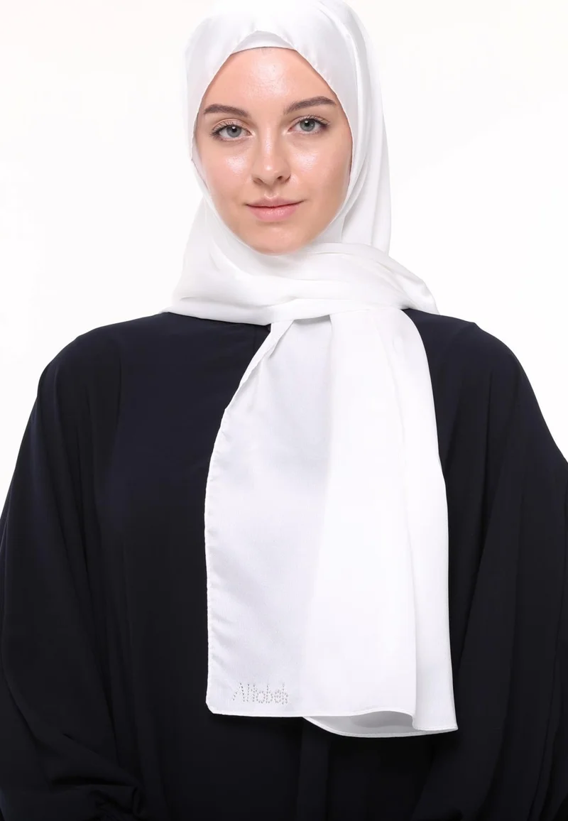 التوبة Women's Plain Crepe Satin Shiny Luxury Evening Dress Shawl