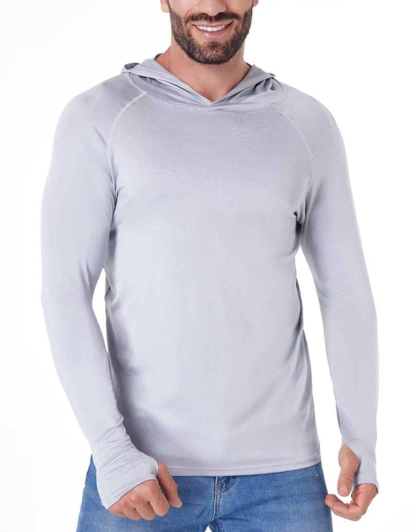 OYGSieg Men's Athletic Hoodies Long Sleeve Fishing Shirts for Men UPF SPF UV Sun Protection Shirts Lightweight Rash Guards L - Image 2