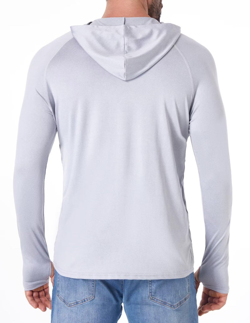 OYGSieg Men's Athletic Hoodies Long Sleeve Fishing Shirts for Men UPF SPF UV Sun Protection Shirts Lightweight Rash Guards L - Image 4