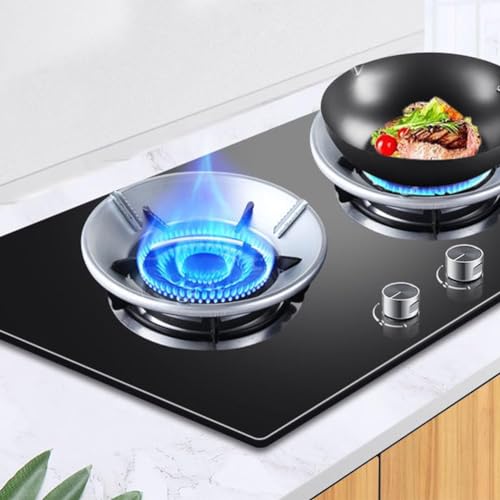 Azaria Gas Burner Stand and Saver - Chula Support With 4 Legs for Indian Gas - Fire & Windproof Energy Saving Jali Ring (Metal, 3 Pcs) - Image 3