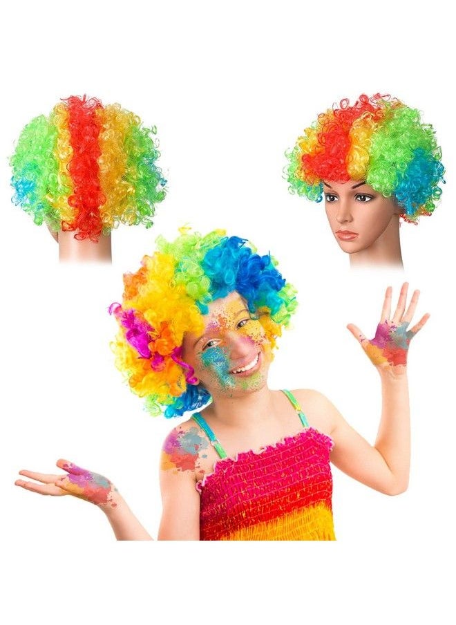 Party Propz Colorful Wigs For Holi Party Colourful Clown Wig For Holi Party ; Hair Wigs For Men ; Wig For Holi For Kids ; Curly Hair Wig ; Rainbow Wig Cap ; Holi Hair Wig For Girls ; Joker Wig  - Image 1