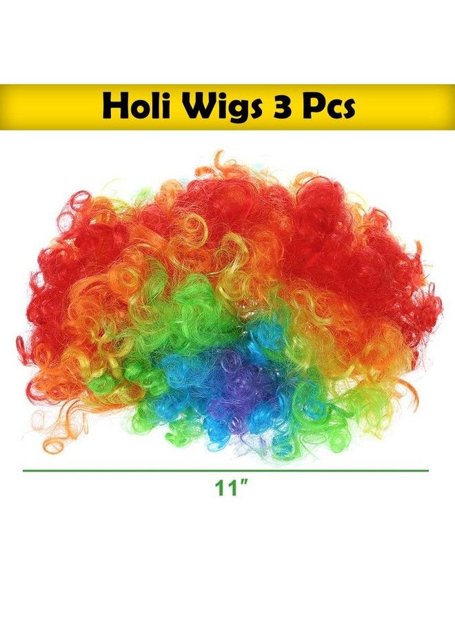 Party Propz Colorful Wigs For Holi Party Colourful Clown Wig For Holi Party ; Hair Wigs For Men ; Wig For Holi For Kids ; Curly Hair Wig ; Rainbow Wig Cap ; Holi Hair Wig For Girls ; Joker Wig  - Image 3