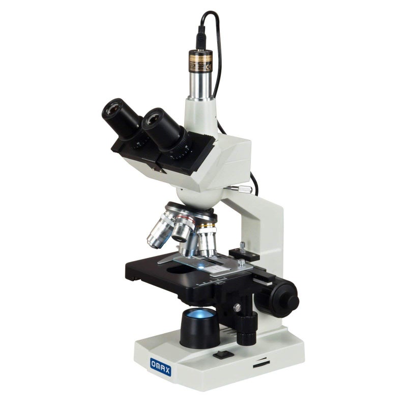 OMAX M83EZ-C02 Digital Lab Trinocular Compound LED Microscope - 40X-2500X Magnification - Features USB Digital Camera & Double Layer Mechanical Stage - Image 2