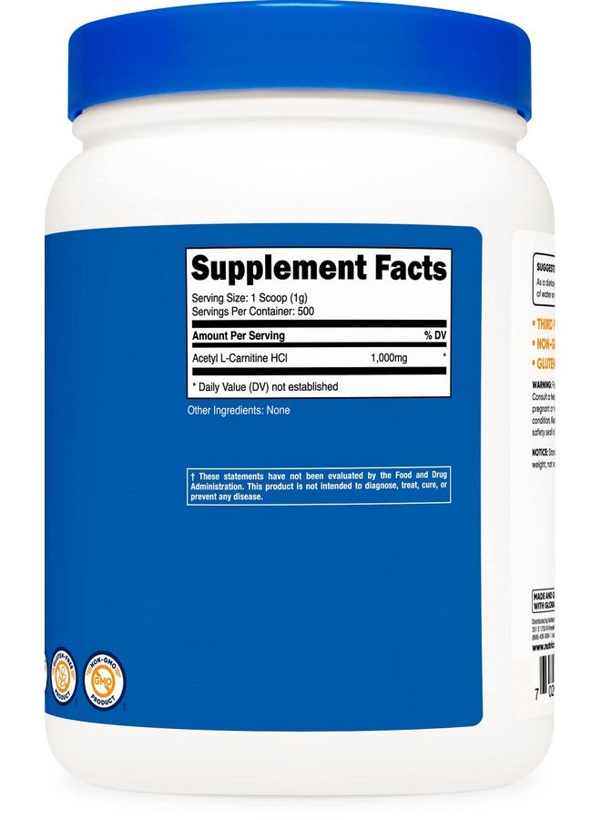 Nutricost Nutricost Acetyl L-Carnitine (ALCAR) 500 Grams - 1000mg Per Serving - Pure Acetyl L-Carnitine Powder  - Image 4