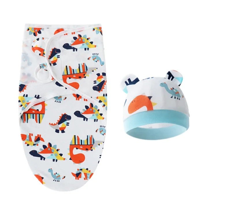 Y&D 3Pcs 100% Cotton Baby Swaddle Set - Adjustable Infant Wrap Blanket for Spring - Swaddlers Sleep Sack - Image 1