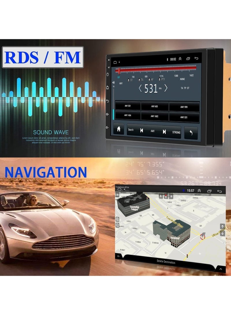 Generic Android Double Din Car Stereo 7" 1080P HD Touch Screen - Android 11 Multimedia System with GPS Navigation, HiFi, WiFi, Bluetooth, RDS FM Radio, Mirror-Link, Dual USB, Backup Camera Included  - Image 5