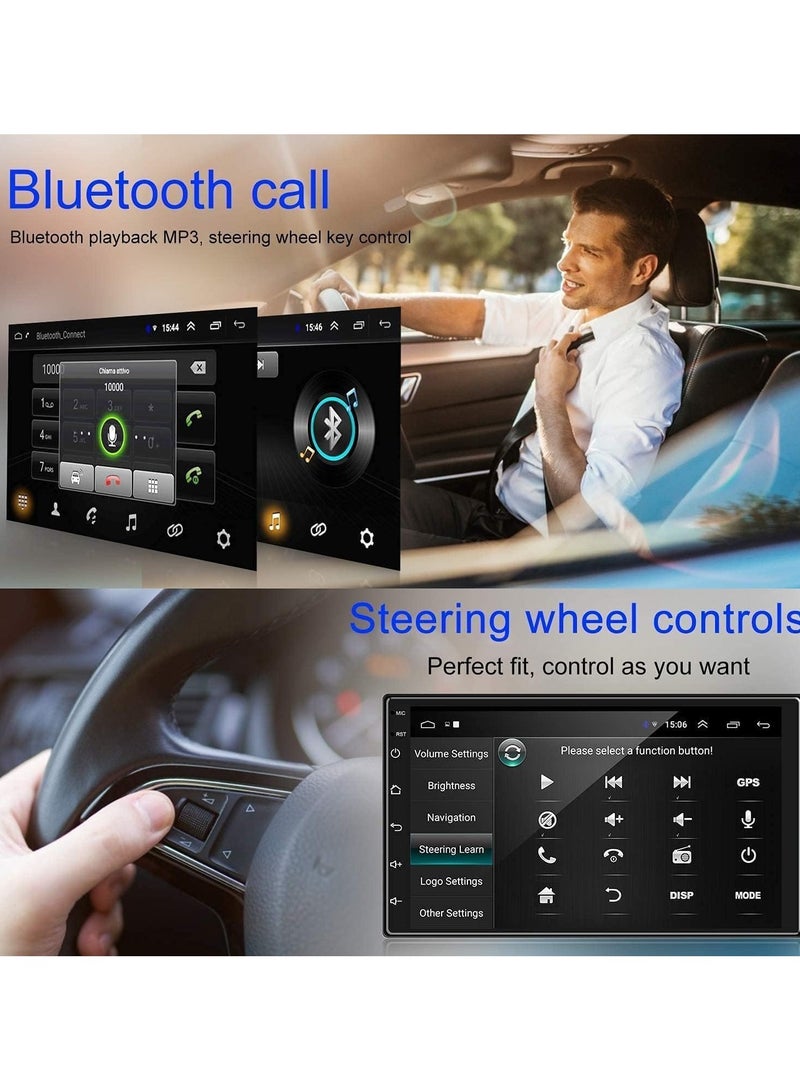 Generic Android Double Din Car Stereo 7" 1080P HD Touch Screen - Android 11 Multimedia System with GPS Navigation, HiFi, WiFi, Bluetooth, RDS FM Radio, Mirror-Link, Dual USB, Backup Camera Included  - Image 4