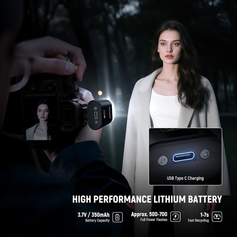 Neewer Basics Mini Camera Flash, 5600K Fill Light with LCD Display, Compatible with Canon Fujifilm Sony Nikon DSLR Digital Standard Hot Shoe Cameras for Studio Photography Photoshoots Lighting, N12 - Image 3