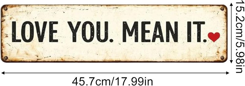 Love Wall Decor | Love You Mean It Metal Ornament,Vintage Wall Decor Welcome Sign,for Living Room Bedroom Farmhouse Office Apartment Hallway Entryway Party Holiday Wedding - Image 5