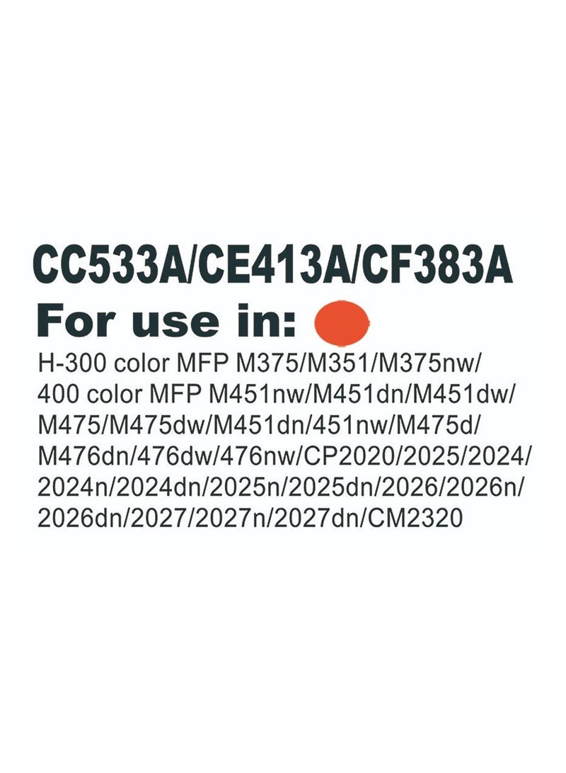 أم كيه إس حبر طابعه CC533A متوافق مع الطابعات HP Color LaserJet CP2020 / CP2025 / CM2320 - Image 2