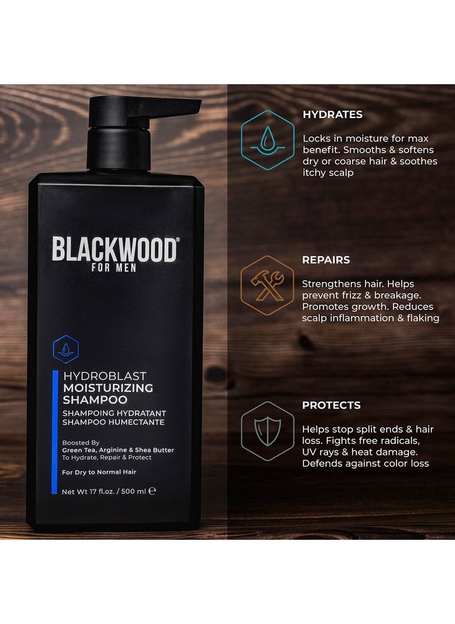Blackwood For Men Blackwood For Men Hydroblast Moisturizing Shampoo - Men's Shampoo for Coarse, Dry, & Curly Hair - Infused with Ginseng & Ginger- Natural Vegan Formula -Sulfate Free, Paraben Free & Cruelty Free(17 Oz)  - Image 5