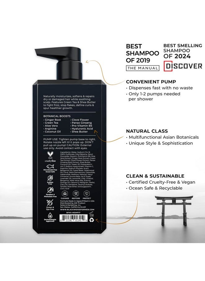 Blackwood For Men Blackwood For Men Hydroblast Moisturizing Shampoo - Men's Shampoo for Coarse, Dry, & Curly Hair - Infused with Ginseng & Ginger- Natural Vegan Formula -Sulfate Free, Paraben Free & Cruelty Free(17 Oz)  - Image 2