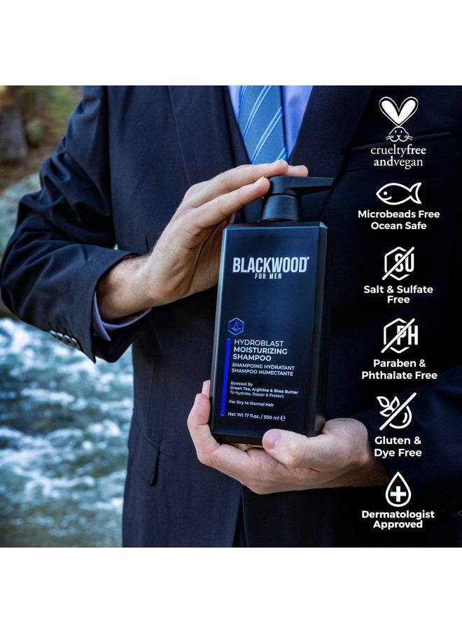 Blackwood For Men Blackwood For Men Hydroblast Moisturizing Shampoo - Men's Shampoo for Coarse, Dry, & Curly Hair - Infused with Ginseng & Ginger- Natural Vegan Formula -Sulfate Free, Paraben Free & Cruelty Free(17 Oz)  - Image 3