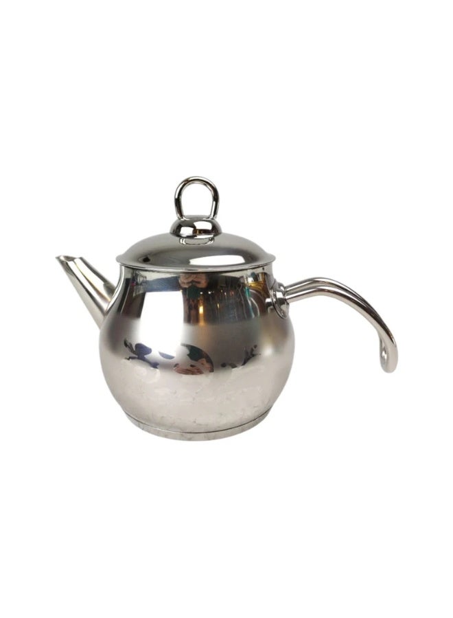 lines Stainless Steel Teapot – 1 Liter Stovetop Tea Kettle with Ergonomic Handle and Sleek Brushed Finish – Stylish and Durable Serving Kettle for Daily Use - Image 1