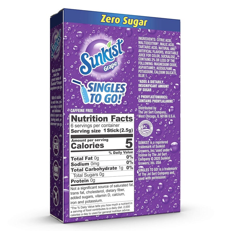 Sunkist Grape Soda Singles To Go Drink Mix - 12 Boxes with 6 Packets Each, Sugar-Free and Non-Carbonated - Image 3
