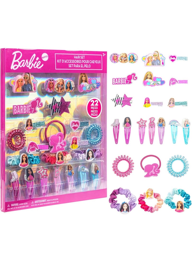 Barbie Hair Accessories Set for Girls, Hair Clips, Bows, Scrunchies, Hair Ties Set, Great for Birthday and Holiday Gifts, Party Favors, Sleepovers, Spa Days, & Makeovers, by Townley Girl - Image 1