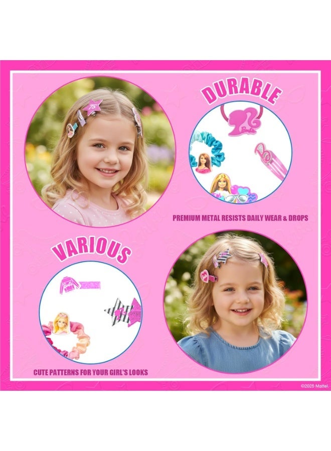 Barbie Hair Accessories Set for Girls, Hair Clips, Bows, Scrunchies, Hair Ties Set, Great for Birthday and Holiday Gifts, Party Favors, Sleepovers, Spa Days, & Makeovers, by Townley Girl - Image 5