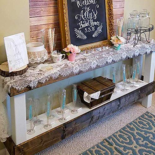 BCOOL B-COOL 10 Pack Lace Table Runner White Fall Table Runners Wedding Table Decorations 14 x 120 Inch Vintage Sheer Lace Fabric Rustic Farmhouse Thanksgiving Party Decor - Image 5