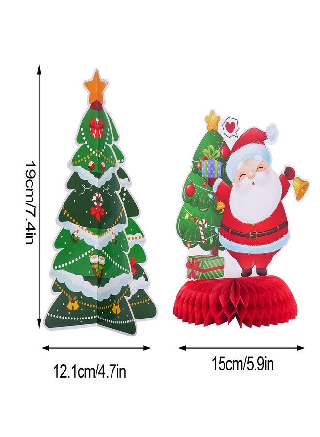 تونج كلاود زينة طاولات تونغكلاود المركزية لحفلات عيد الميلاد بتصميم قرص العسل، مكونة من 9 قطع، بتصميمات الرنة ورجل الثلج - Image 2