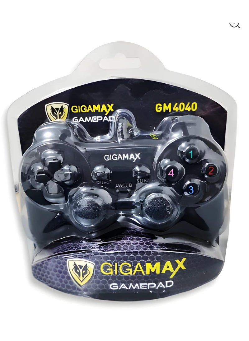 Gigamax - Gigamax Wired Gamepad for Desktop PC and Laptops, Black - GM4040 - Image 1
