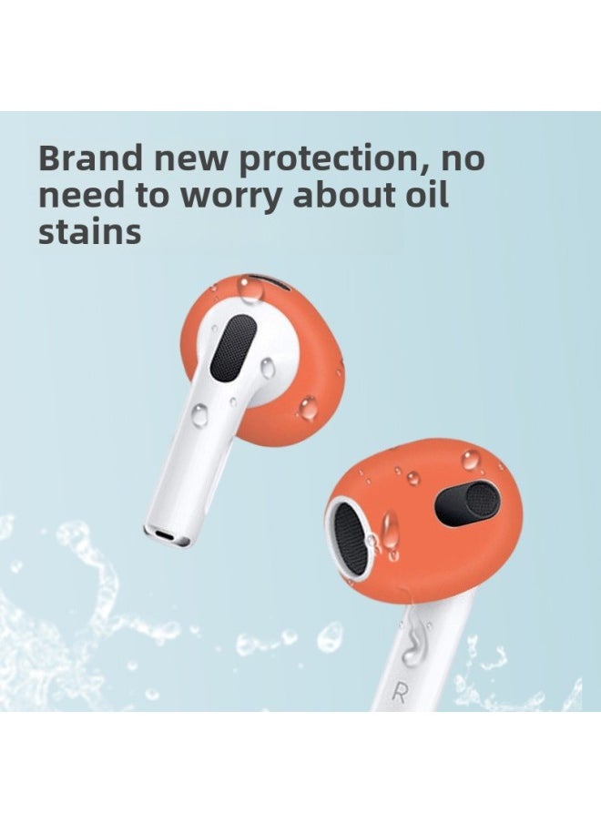 Generic - Suitable For Airpods3 Protective Cover For Apple Wireless Bluetooth Third Generation Headset Silicone Cover Anti-slip Cover Airpods Ear-Memory Capacity:Airpods 3rd Generation Anti-slip Ear Caps [orange] 2 Pairs★Free Storage Box - Image 1