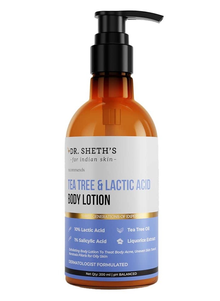 Dr. Sheth'S Tea Tree & Lactic Acid Body Lotion With 1% Salicylic Acid 200 Ml - Image 1
