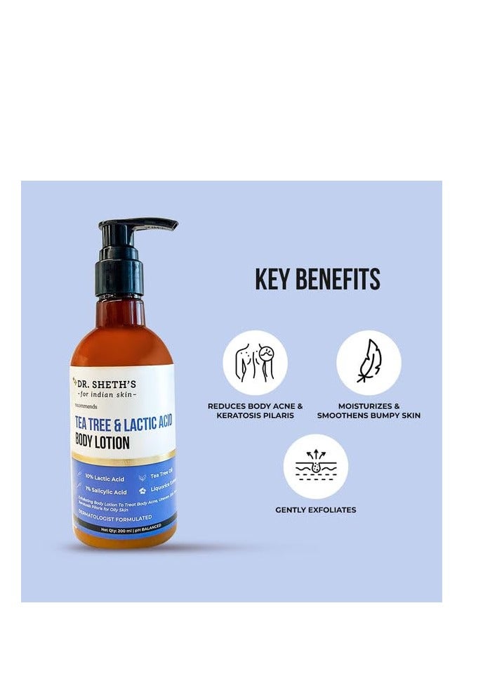 Dr. Sheth'S Tea Tree & Lactic Acid Body Lotion With 1% Salicylic Acid 200 Ml - Image 3