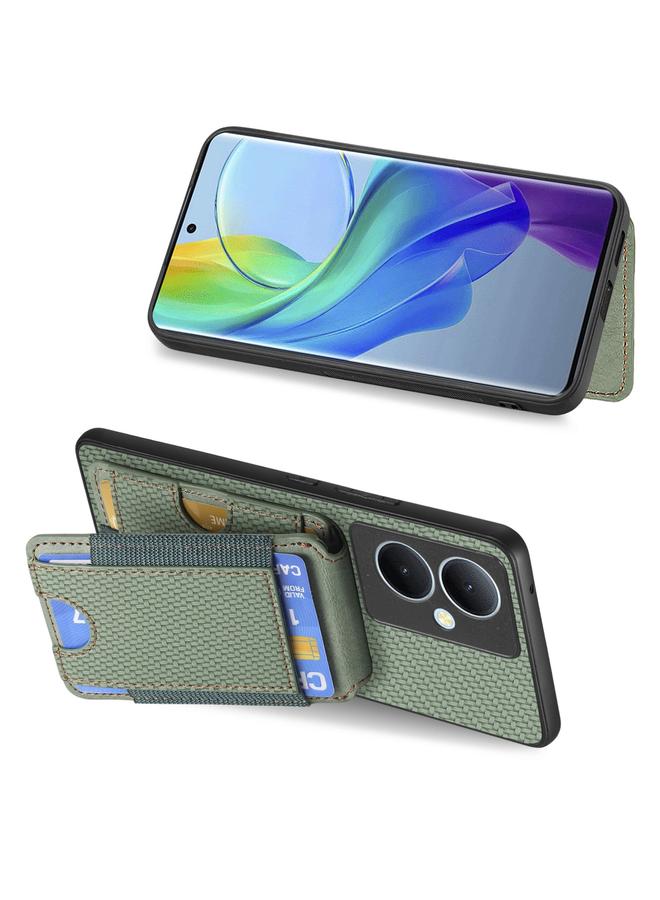 إيروريكس جراب هاتف من ألياف الكربون مع حامل محفظة عمودي لهاتف vivo Y20 - Image 5