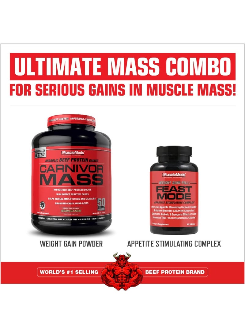 ماسيلميدز كارنيفور لزيادة الكتلة العضلية، بنكهة فادج الشوكولاتة، 5.83 رطل | بروتين لحم بقري معزول وتركيبة كربوهيدرات | دعم عضلي غني بالسعرات الحرارية - Image 3