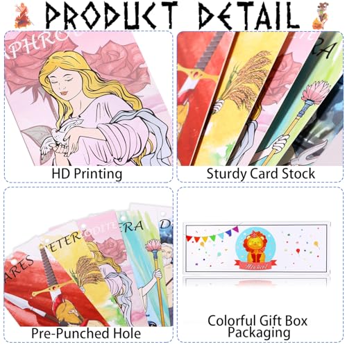 Htabiol Greek Mythology Bookmarks, 14pcs Olympian Gods Bookmarks, Htabiol Greek Mythology Gifts, Olympian Gods Party Favors, Fit for Ancient Greece Classroom, Percy Jackson Party, Camp Half Blood Birthday - Image 3