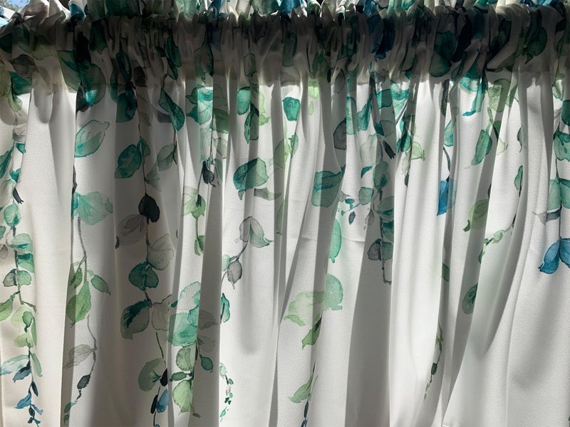 debraleye 2 Pack Watercolor Green Leaves Window Valance for Bedroom Living Room  Spring Leaf Vine Plant Curtains Valanes for Windows  3"" Rod Pocket Window Treatment for Home Decorations  54 x 18 Inch  2 Pcs - Image 3