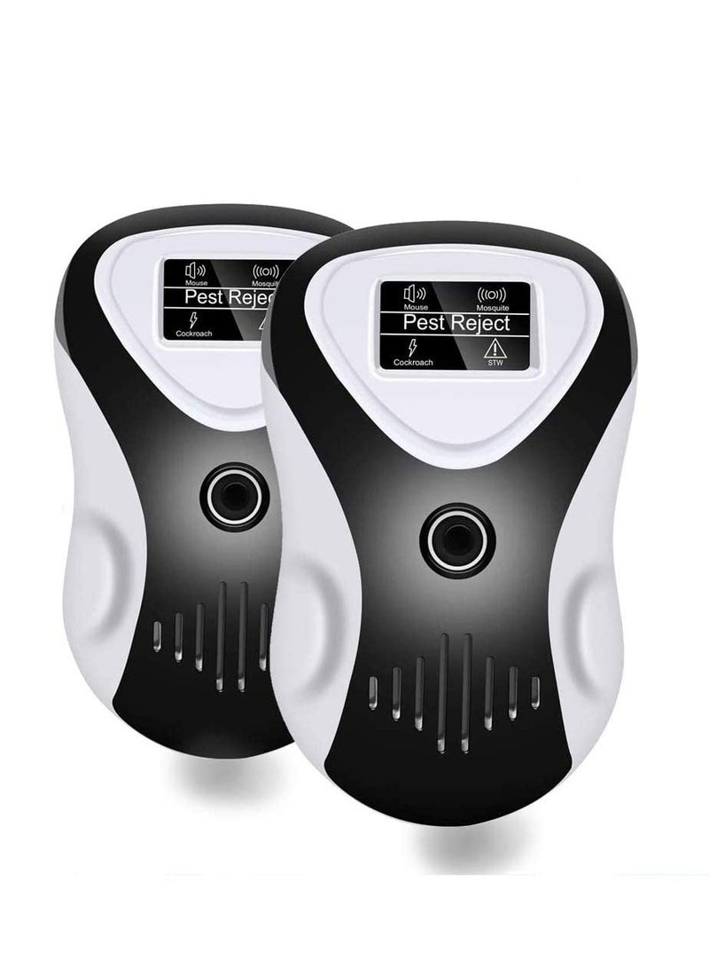 SOLARAE Dual Ultrasonic Pest Repeller 4 Frequencies Safe for Humans and Pets Perfect to get rid of All types of Rodents and Insects Mosquitoes and More 2 Pack - Image 1