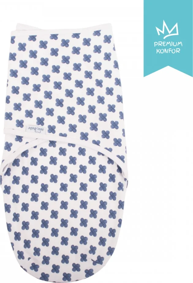 Sevi Bebe Interlock Baby Swaddle ART-118 Blue Striped