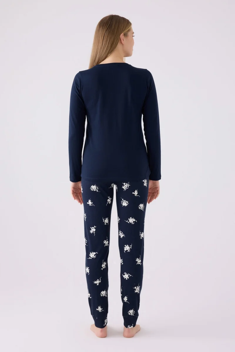 Arnetta Women's Long Sleeve Pajama Set AR3055 Navy Blue