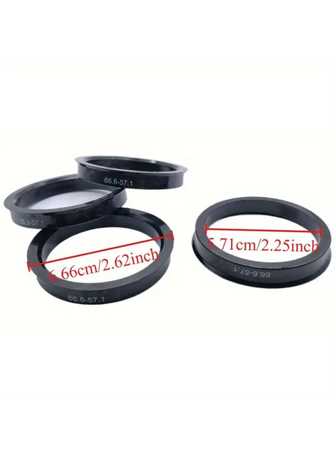 4 Pcs Plastic Hub Centric Rings 66.6 to 57.1mm Wheel Spacers - Image 2