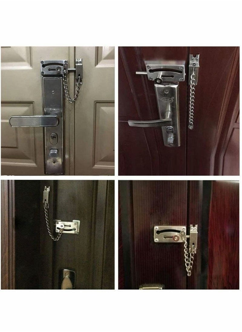 Generic Slide Bolt Latch Gate Latches Safety Door Lock with Anti-Theft Chain and Spring Heavy Duty Stainless Steel Brushed Nickel Finish Slide Bolt Latch Gate Latches Safety Door Lock  - Image 5