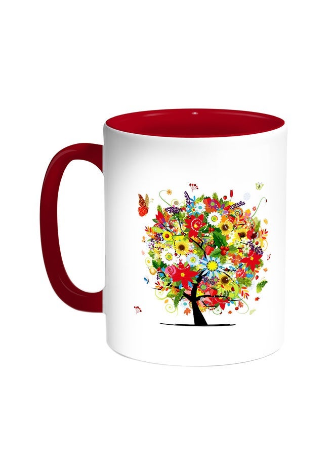RYN Romantic Printed Coffee Mug Red/White 11ounce