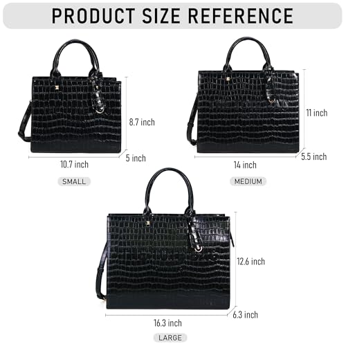 Chinllo Tote Bag for Women Top Handle Stachel Purse and Handbags with Shoulder Strap (D.Black-Sc) - Image 3