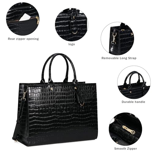 Chinllo Tote Bag for Women Top Handle Stachel Purse and Handbags with Shoulder Strap (D.Black-Sc) - Image 4