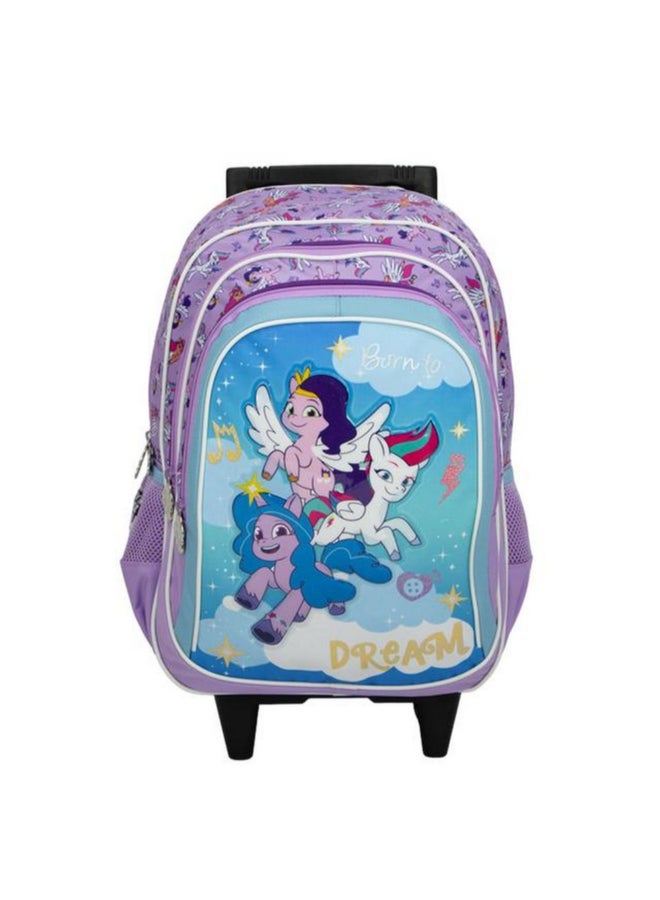 صن سى حقيبة ظهر مدرسية بتصميم ماي ليتل بوني، مكونة من ثلاثة أقسام وسحاب إغلاق متعدد الألوان، 16 × 11.81 × 8.26 إنش، SUNS-7417MLO - Image 1