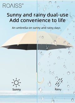roaiss 8-Bone Automatic Long-Handled Umbrella Vinyl Sunshade Straight Pole Wind-Resistant Reinforced Large Umbrella Sun Protection Uv Protection Upf50 for Sun and Rain  - Image 2