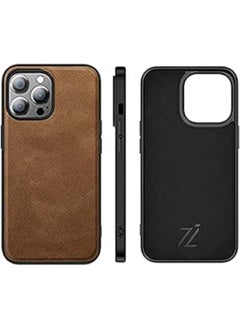 Luxury Leather iPhone Cases - Luxury Phone Case - Elevate Your iPhone with Timeless Elegance - Uncompromising Protection, and Leather Classy Covers - Non-Slip Phone Case (iPhone 13 Pro Max, Brown)