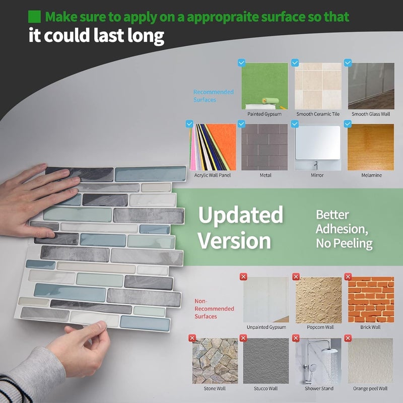 12 Pcs Peel and Stick Backsplash Tiles, 30.5 x 11.7cm Light Marble Design, Self-Adhesive Wall Tile Stickers for Kitchen and Bathroom Renovation - Image 4