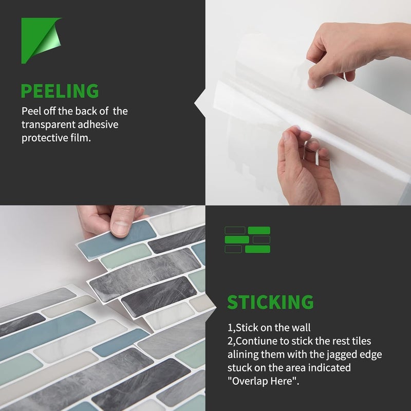 12 Pcs Peel and Stick Backsplash Tiles, 30.5 x 11.7cm Light Marble Design, Self-Adhesive Wall Tile Stickers for Kitchen and Bathroom Renovation - Image 3