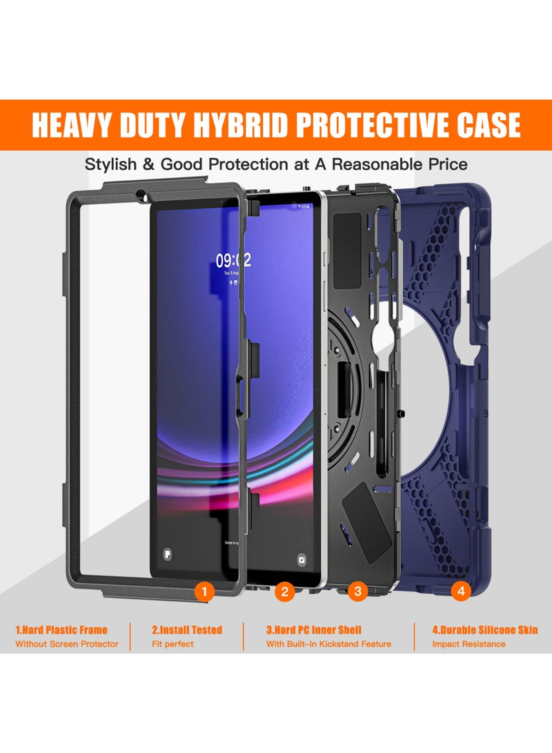 روك بو جراب لهاتف Samsung Galaxy Tab S10 Lite 5G مقاس 10.9 بوصة 2025/S10FE مقاس 10.9 بوصة 2025/S9FE مقاس 10.9 بوصة وS9 مقاس 11 بوصة جراب 2023/Tab S8 مقاس 11 بوصة 2022/Tab S7 مقاس 11 بوصة 2020 جراب سيليكون مع مقبض دوار 360 درجة وحامل قلم S - Image 3