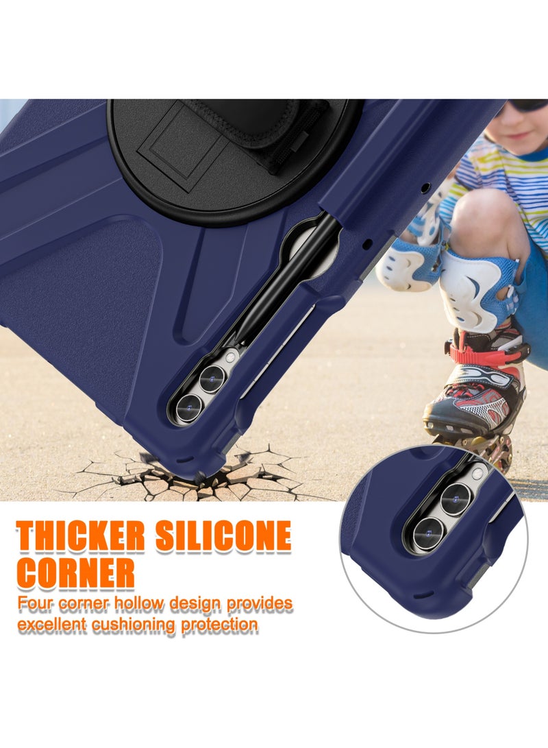 روك بو جراب لهاتف Samsung Galaxy Tab S10 Lite 5G مقاس 10.9 بوصة 2025/S10FE مقاس 10.9 بوصة 2025/S9FE مقاس 10.9 بوصة وS9 مقاس 11 بوصة جراب 2023/Tab S8 مقاس 11 بوصة 2022/Tab S7 مقاس 11 بوصة 2020 جراب سيليكون مع مقبض دوار 360 درجة وحامل قلم S - Image 5