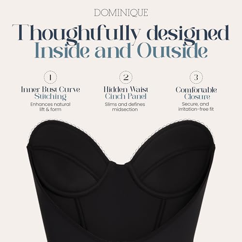 Dominique Noemi Women’s Backless Strapless Longline Bustier Bridal Bra #6377 - Full Support, Shaping Bra - Lingerie for women - Image 2
