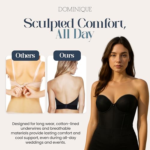 Dominique Noemi Women’s Backless Strapless Longline Bustier Bridal Bra #6377 - Full Support, Shaping Bra - Lingerie for women - Image 5
