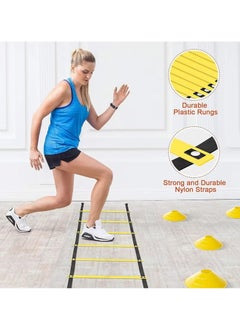 founder Agility Ladder - Speed and Agility Training Equipment Set, Includes 6M Speed Ladder, Resistance Parachute, 4 Agility Hurdles, 12 Agility Cones for Soccer, Speed, Football, Exercise Training  - Image 4