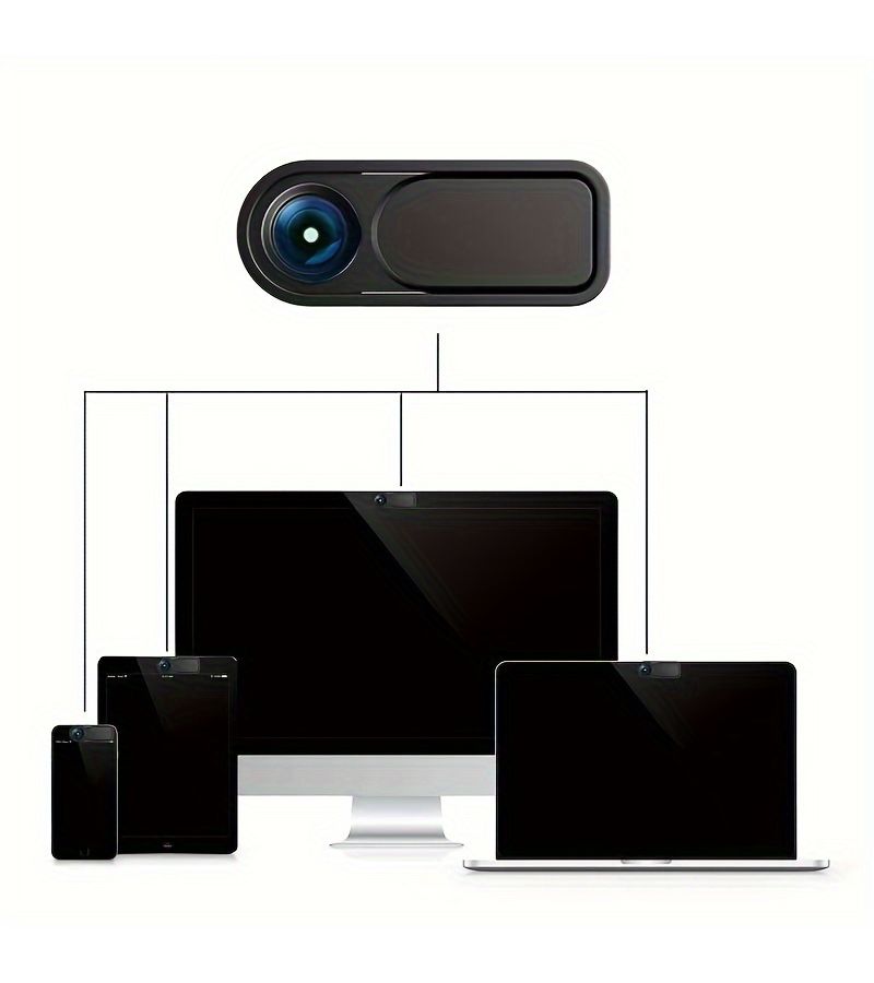 7 Pieces Black Webcam Privacy Cover Magnetic Sticker for Laptops Tablets Phones - Image 5